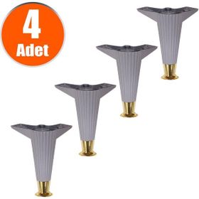 Badem10 17 cm Antrasit Gold Baza Ayak 4 Adet Mobilya Kanepe Koltuk Sehpa Ünite Ayağı