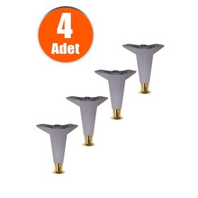 Badem10 17 cm Antrasit Gold Baza Ayak 4 Adet Mobilya Kanepe Koltuk Sehpa Ünite Ayağı