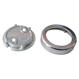 Badem10 2 Adet Askı Flanşı Metal Kapaklı Flanş Krom Yuvarlak Dolap Elbise Askı Aparatı