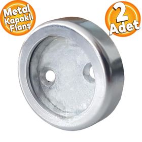 Badem10 2 Adet Askı Flanşı Metal Kapaklı Flanş Krom Yuvarlak Dolap Elbise Askı Aparatı