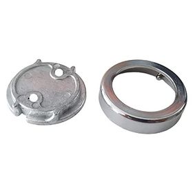 Badem10 2 Adet Askı Flanşı Metal Kapaklı Flanş Krom Yuvarlak Dolap Elbise Askı Aparatı