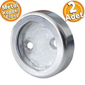 Badem10 2 Adet Askı Flanşı Metal Kapaklı Flanş Krom Yuvarlak Dolap Elbise Askı Aparatı