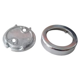Badem10 2 Adet Askı Flanşı Metal Kapaklı Flanş Krom Yuvarlak Dolap Elbise Askı Aparatı