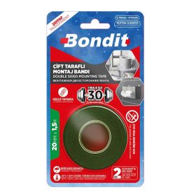 Badem10 20 mm x 1.5 Metre BNMD2015 Bondit Çift Taraflı Montaj Bandı