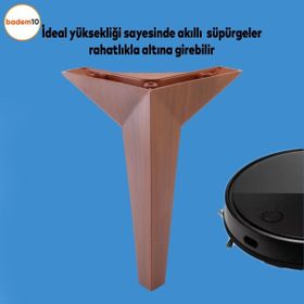 Badem10 23 cm Kahverengi Ahşap Desenli Kale Lüks Mobilya Kanepe Sehpa Tv Ünitesi Koltuk Ayağı