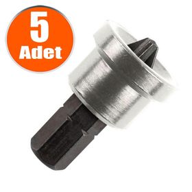 Badem10 25 mm PH2 S2 Çeliği 5 Adet Yıldız Şapkalı Alçıpan Vidalama Bits Ucu