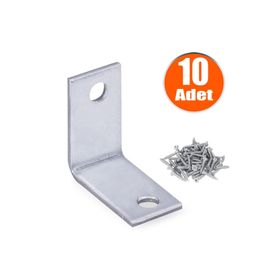Badem10 25x25x15 mm 10 Adet Mobilya Dolap Köşe Bağlantı Sabitleme L Demir Gönye