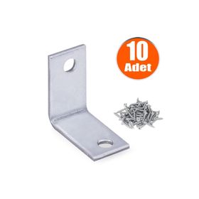 Badem10 25x25x15 mm 10 Adet Mobilya Dolap Köşe Bağlantı Sabitleme L Demir Gönye