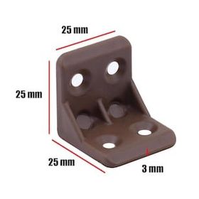 Badem10 25X25X25 mm Kahverengi 10 Adet Mobilya Dolap Köşe Bağlantı Sabitleme L Gönye