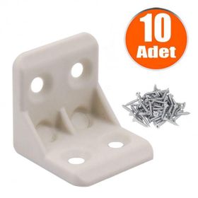 Badem10 25X25X25 mm Krem 10 Adet Mobilya Dolap Köşe Bağlantı Sabitleme L Gönye
