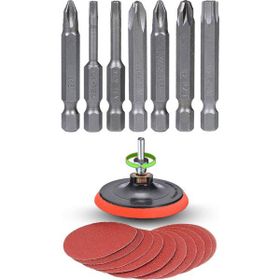 Badem10 27 Parça Cırt Zımpara ve Matkap Bits Ucu 115 mm Uç Vidalama Seti