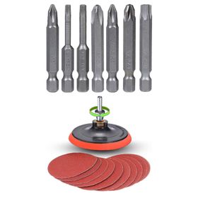 Badem10 27 Parça Cırt Zımpara ve Matkap Bits Ucu 115 mm Uç Vidalama Seti