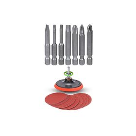 Badem10 27 Parça Cırt Zımpara ve Matkap Bits Ucu 115 mm Uç Vidalama Seti