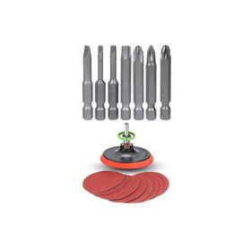 Badem10 27 Parça Cırt Zımpara ve Matkap Bits Ucu 115 mm Uç Vidalama Seti