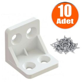 Badem10 28x28x28 mm Beyaz 10 Adet Mobilya Dolap Köşe Bağlantı Sabitleme L Gönye