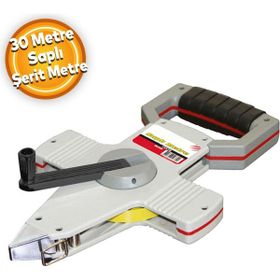 Badem10 30 mt 12.5 mm Çelik Saplı Sarma Kollu Arazi Şerit Metre