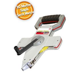 Badem10 30 mt 12.5 mm Çelik Saplı Sarma Kollu Arazi Şerit Metre