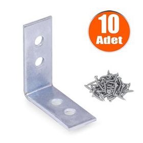 Badem10 35x35x15 mm 10 Adet Mobilya Dolap Köşe Bağlantı Sabitleme L Demir Gönye