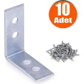 Badem10 35x35x15 mm 10 Adet Mobilya Dolap Köşe Bağlantı Sabitleme L Demir Gönye