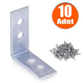 Badem10 35x35x15 mm 10 Adet Mobilya Dolap Köşe Bağlantı Sabitleme L Demir Gönye