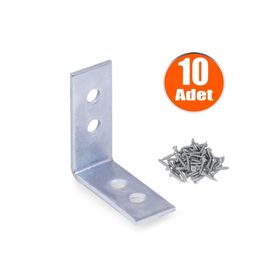 Badem10 35x35x15 mm 10 Adet Mobilya Dolap Köşe Bağlantı Sabitleme L Demir Gönye