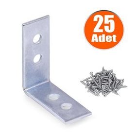 Badem10 35X35X15 mm 25 Adet Mobilya Dolap Köşe Bağlantı Sabitleme L Demir Gönye