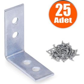 Badem10 35X35X15 mm 25 Adet Mobilya Dolap Köşe Bağlantı Sabitleme L Demir Gönye