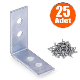 Badem10 35X35X15 mm 25 Adet Mobilya Dolap Köşe Bağlantı Sabitleme L Demir Gönye