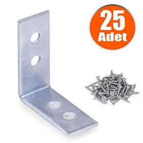 Badem10 35X35X15 mm 25 Adet Mobilya Dolap Köşe Bağlantı Sabitleme L Demir Gönye