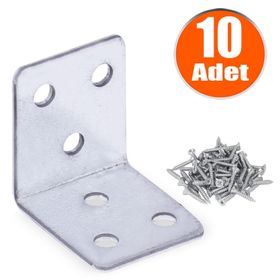 Badem10 35x35x30 mm 10 Adet Mobilya Dolap Köşe Bağlantı Sabitleme L Demir Gönye