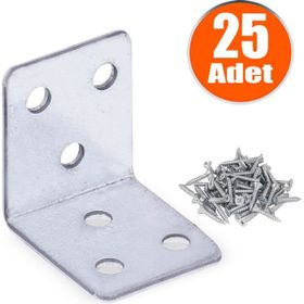Badem10 35X35X30 mm 25 Adet Mobilya Dolap Köşe Bağlantı Sabitleme L Demir Gönye