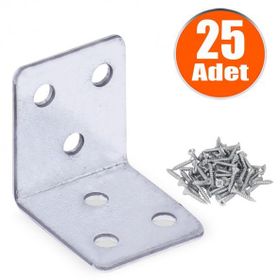 Badem10 35X35X30 mm 25 Adet Mobilya Dolap Köşe Bağlantı Sabitleme L Demir Gönye