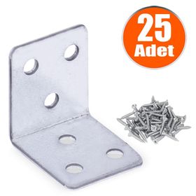 Badem10 35X35X30 mm 25 Adet Mobilya Dolap Köşe Bağlantı Sabitleme L Demir Gönye