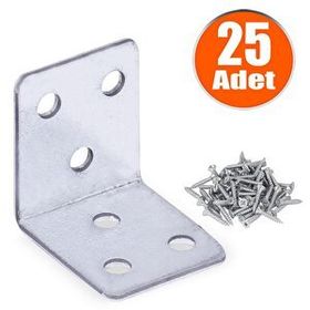 Badem10 35X35X30 mm 25 Adet Mobilya Dolap Köşe Bağlantı Sabitleme L Demir Gönye