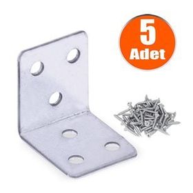 Badem10 35x35x30 mm 5 Adet Mobilya Dolap Köşe Bağlantı Sabitleme L Demir Gönye