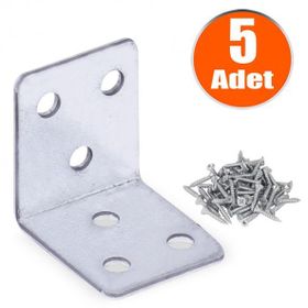 Badem10 35x35x30 mm 5 Adet Mobilya Dolap Köşe Bağlantı Sabitleme L Demir Gönye
