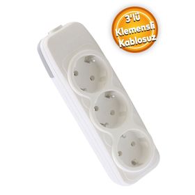 Badem10 3'lü Anahtarsız Klemensli Kablosuz Başlık Piriz