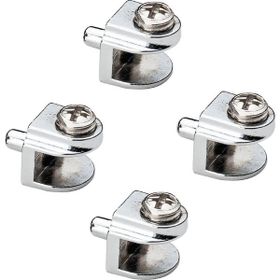 Badem10 4 Adet Cam Raf Tutucu Metal Cam Etejer Pimli Krom Metal Vidalı