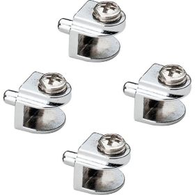 Badem10 4 Adet Cam Raf Tutucu Metal Cam Etejer Pimli Krom Metal Vidalı