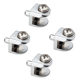 Badem10 4 Adet Cam Raf Tutucu Metal Cam Etejer Pimli Krom Metal Vidalı