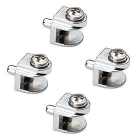 Badem10 4 Adet Cam Raf Tutucu Metal Cam Etejer Pimli Krom Metal Vidalı