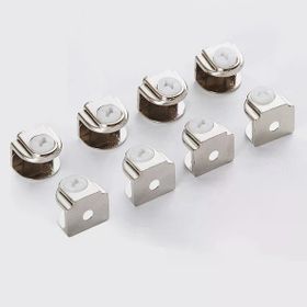 Badem10 4 Adet Raf Ahşap Cam Etejer Düz Metal Krom Plastik Vidalı Cam Tutucu