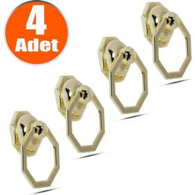 Badem10 4 Adet Sekizgen Metal Gold Halka Sarkaç Dolap Çekmece Kulbu