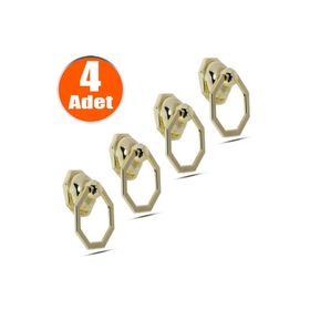 Badem10 4 Adet Sekizgen Metal Gold Halka Sarkaç Dolap Çekmece Kulbu