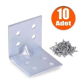 Badem10 40x40x40 mm 10 Adet Mobilya Dolap Köşe Bağlantı Sabitleme L Demir Gönye