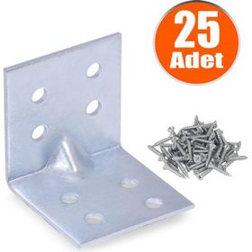 Badem10 40X40X40 mm 25 Adet Mobilya Dolap Köşe Bağlantı Sabitleme L Demir Gönye