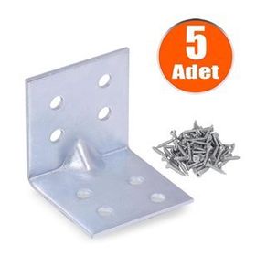 Badem10 40x40x40 mm 5 Adet Mobilya Dolap Köşe Bağlantı Sabitleme L Demir Gönye
