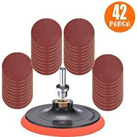 Badem10 42 Parça 115 mm Cırt Zımpara Seti + Matkap Aparatı