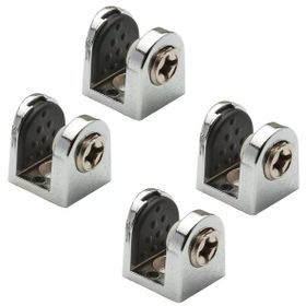 Badem10 4x8 mm Krom Metal Vidalı Tırnak Metal Cam Raf Tutucu Cam Etejer Menteşesi