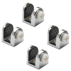 Badem10 4x8 mm Krom Plastik Vidalı Tırnak Metal Cam Raf Tutucu Cam Etejer Menteşesi
